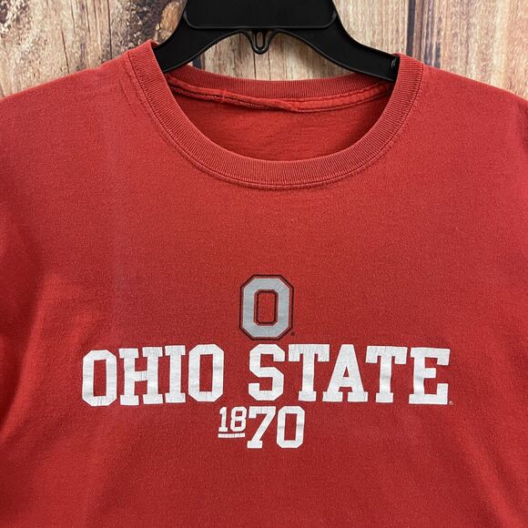 Ohio State Buckeyes T Shirt Mens Size XL Red Vintage 1870 Scarlet Short Sleeve - Picture 2 of 9
